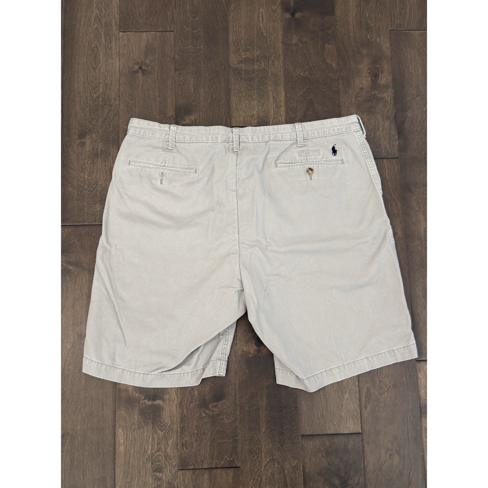 Polo Ralph Lauren Classic Fit Beige Chino Shorts Size 42T Navy Pony 10" Inseam - Picture 9 of 9